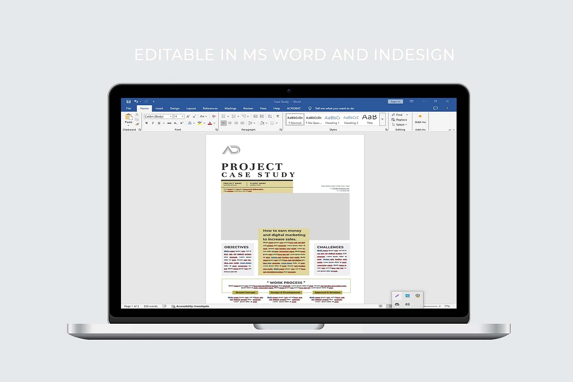Case Study Template | Word & INDD